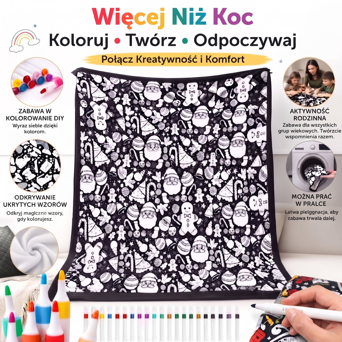 KocoMazak Puchaty - Gruby Koc, Który Kolorujesz Sam!